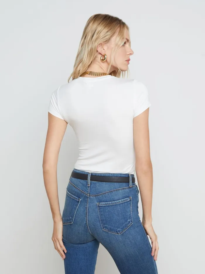 L039Agence Tees Women Ressi Fitted Tee White L039Agence Tees Women Ressi Fitted Tee White