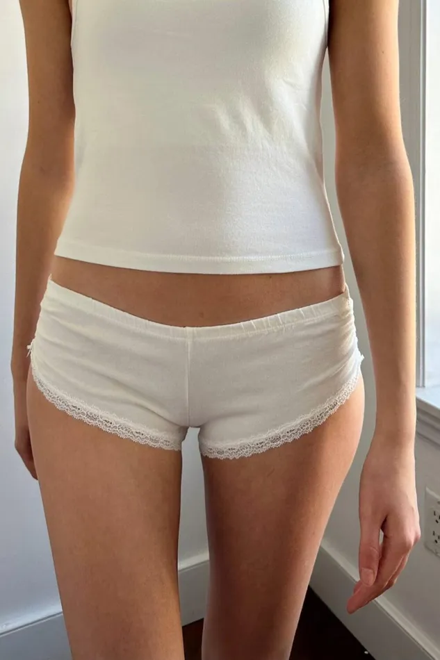 Lace Hipster Underwear Natural White Women Brandy Melville Intimates