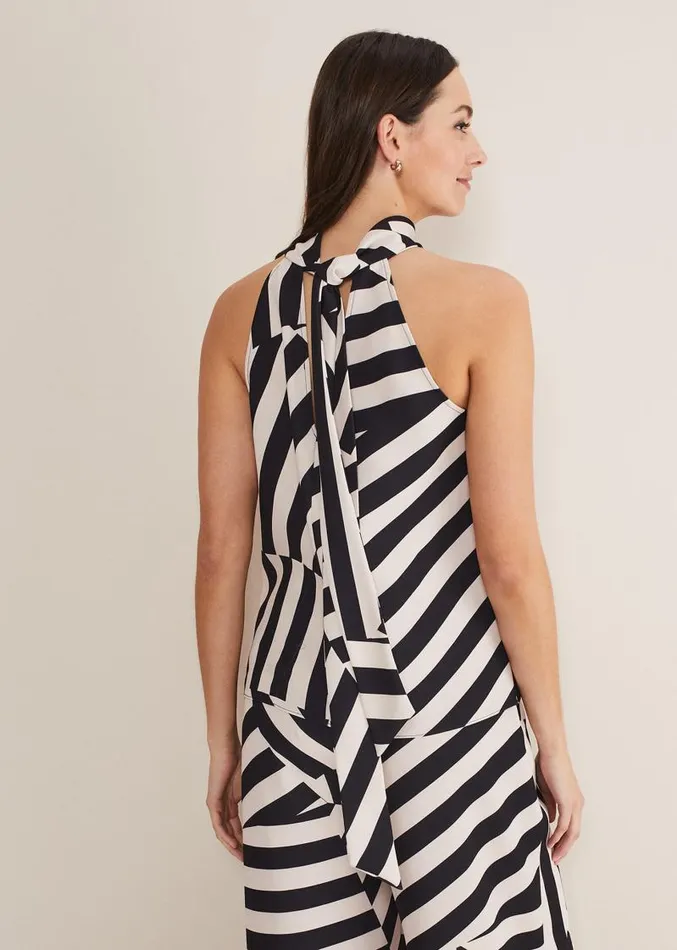 Lana Striped Halter Neck Top Blackpink Women Phase Eight Tops and TShirts