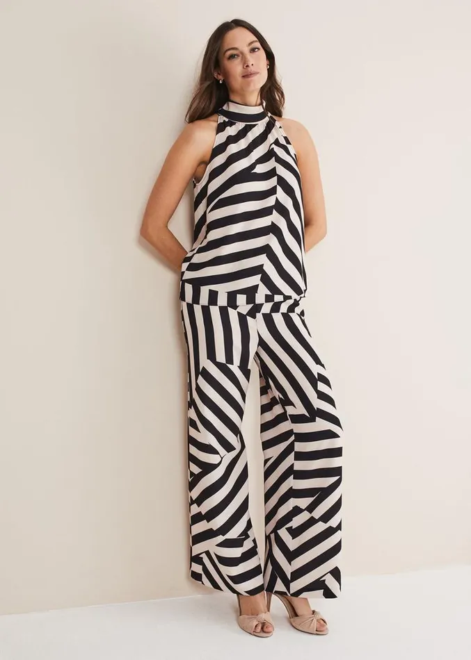 Lana Striped Halter Neck Top Blackpink Women Phase Eight Tops and TShirts