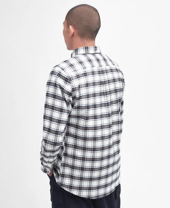 Langton Tailored Shirt Ecru Men Barbour Shirts
