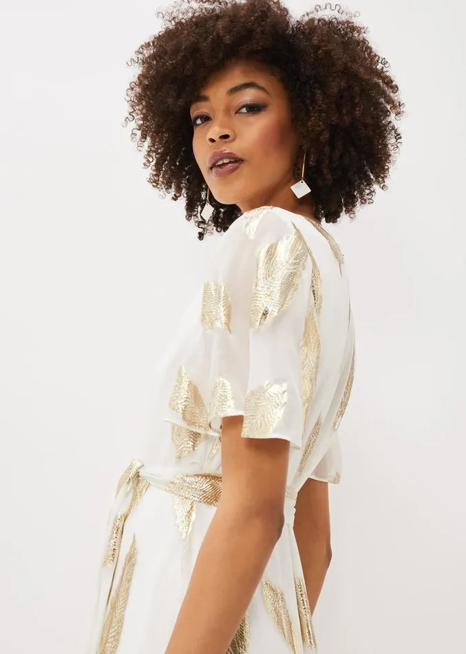 Larah Feather Print Silk Jacquard Maxi Dress Pearlgold Women Phase Eight Dresses Larah Feather Print Silk Jacquard Maxi Dress Pearlgold Women Phase Eight Dresses