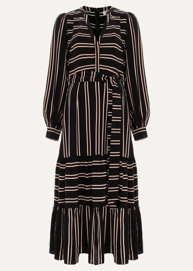 Laura Stripe Midaxi Dress Blackmulti Women Phase Eight Dresses