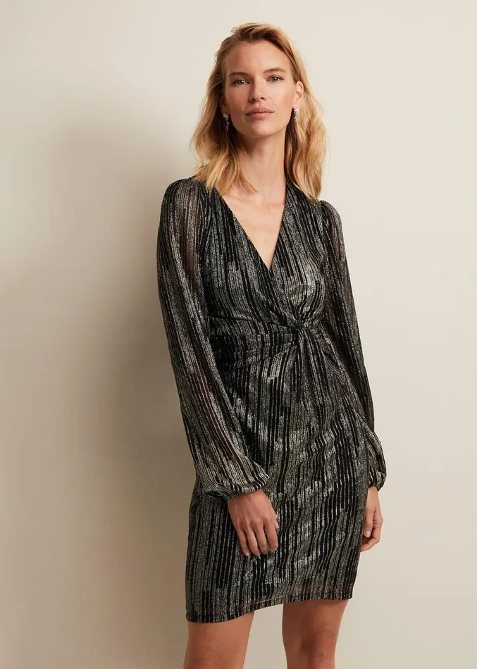 Laylin Sparkly Mini Dress Bronze Women Phase Eight Dresses