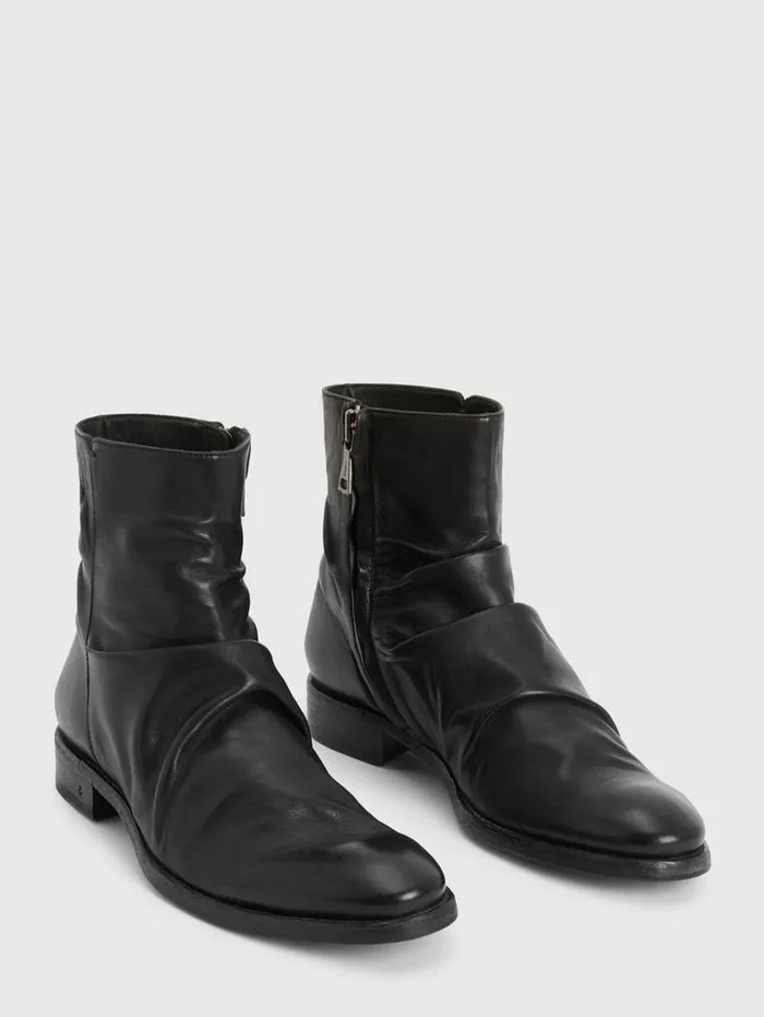 Leather Boots Men John Varvatos MORRISON SHARPEI BOOT Black