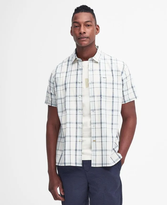 Lerwick Regular ShortSleeved Shirt Stone Men Barbour Shirts