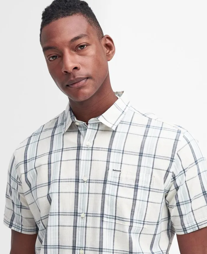 Lerwick Regular ShortSleeved Shirt Stone Men Barbour Shirts