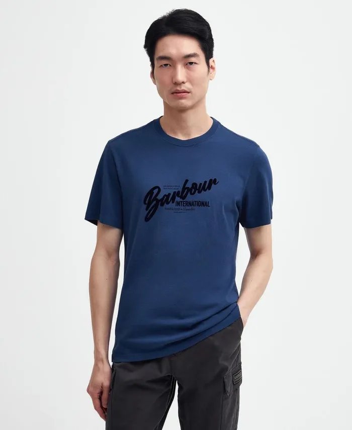 Level TShirt Washed Cobalt Men Barbour TShirts