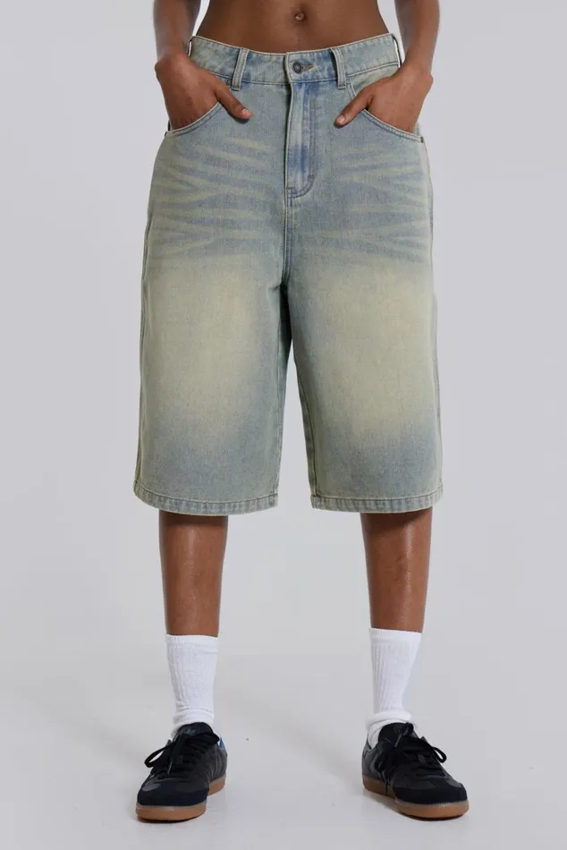 Light Wash Jumbo Jorts Blue Women Jaded London Shorts and Jorts