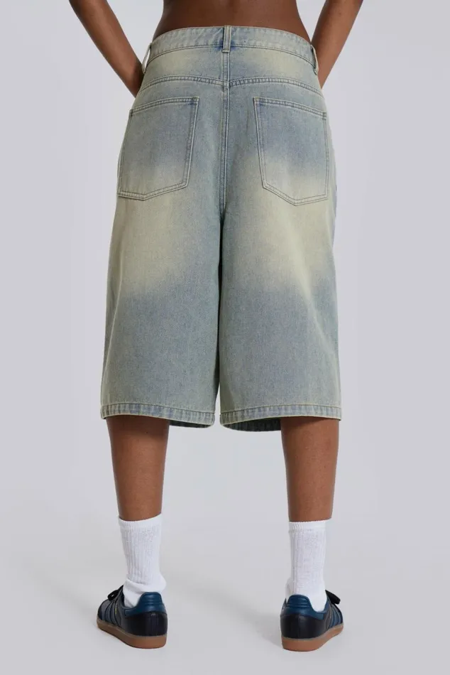 Light Wash Jumbo Jorts Blue Women Jaded London Shorts and Jorts