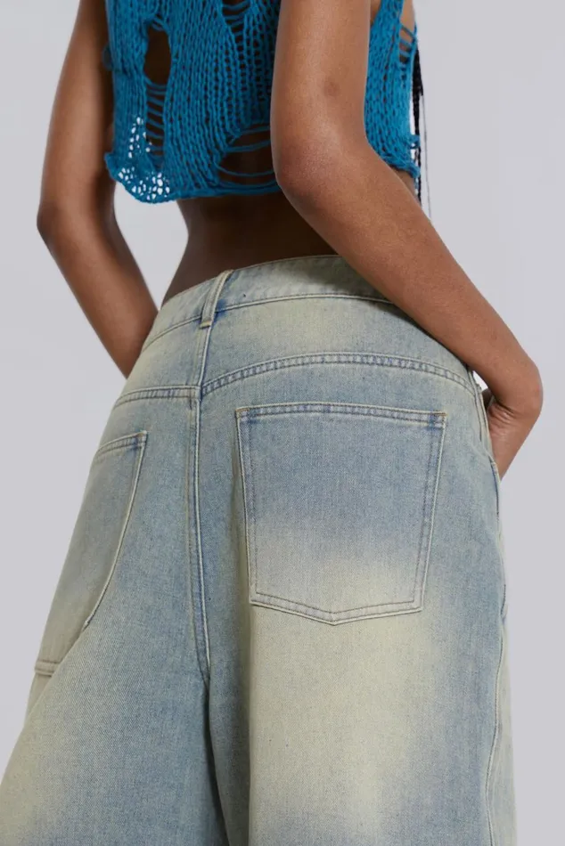 Light Wash Jumbo Jorts Blue Women Jaded London Shorts and Jorts