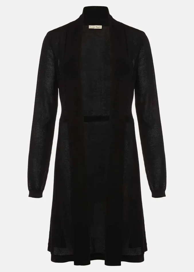 Lili Sheer Longline Cardigan Black Women Phase Eight Knitwear