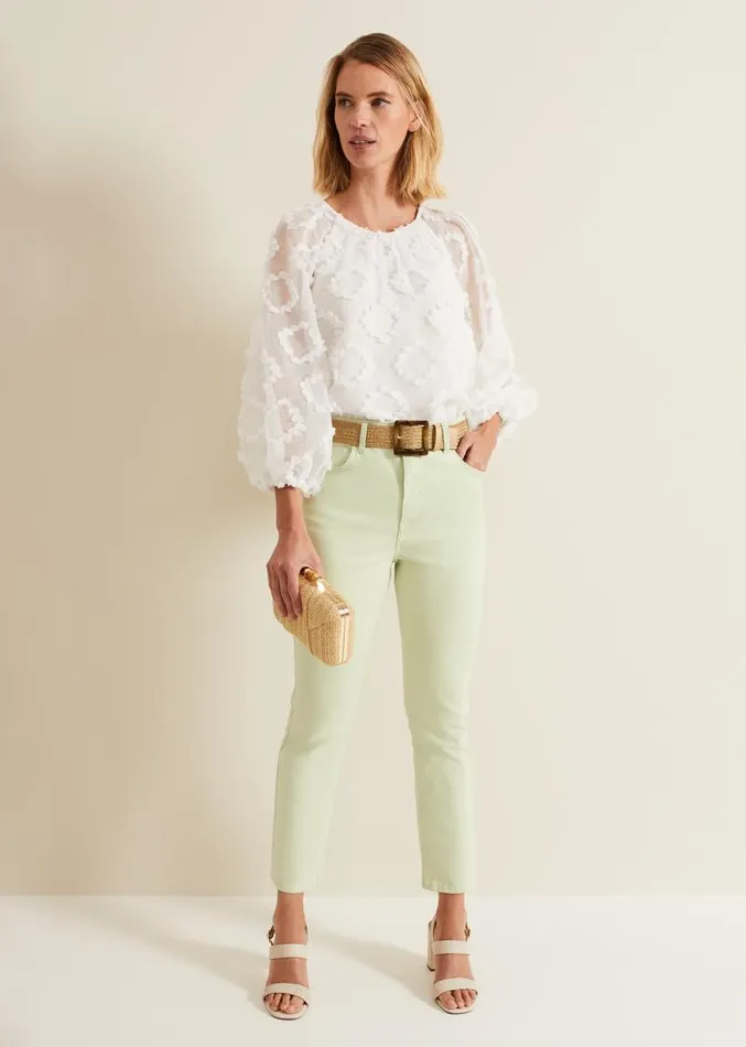 Lindsey Cropped Straight Leg Jeans Green Women Phase Eight Jeans