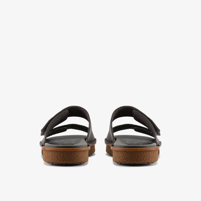 Litton Strap Dark Grey Leather Men Clarks Sandals and Flip Flops