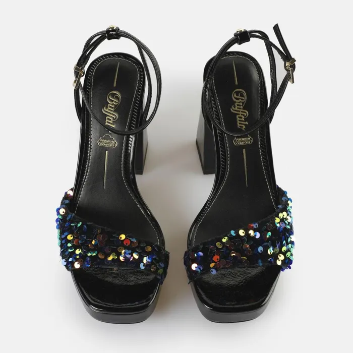 Liza Disco Black Buffalo Heels Liza Disco Black Buffalo Heels