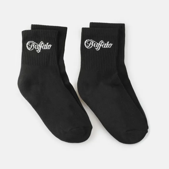 Logo Quarter 2 Pack Black Buffalo Socks