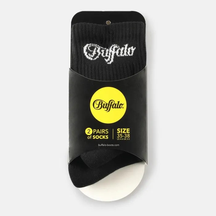 Logo Quarter 2 Pack Black Buffalo Socks Logo Quarter 2 Pack Black Buffalo Socks
