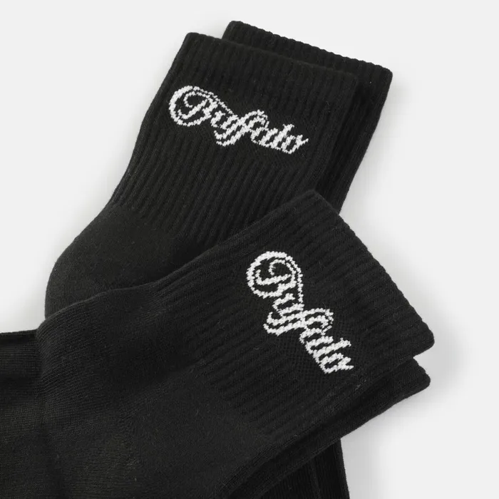 Logo Quarter 2 Pack Black Buffalo Socks Logo Quarter 2 Pack Black Buffalo Socks