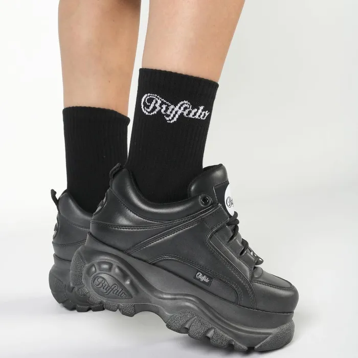 Logo Quarter 2 Pack Black Buffalo Socks Logo Quarter 2 Pack Black Buffalo Socks