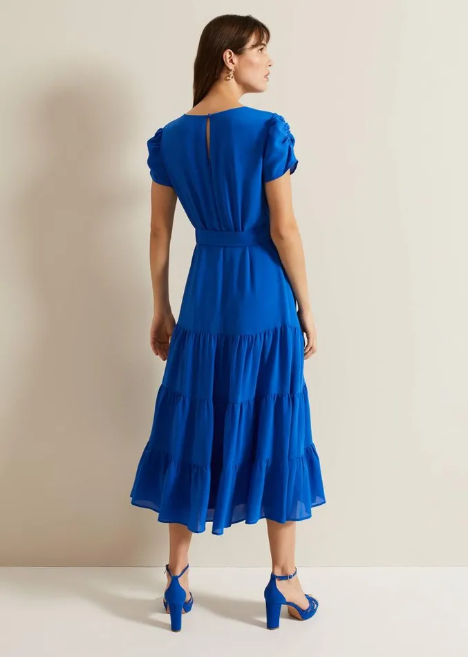 Lola Blue Tiered Dress Blue Women Phase Eight Dresses