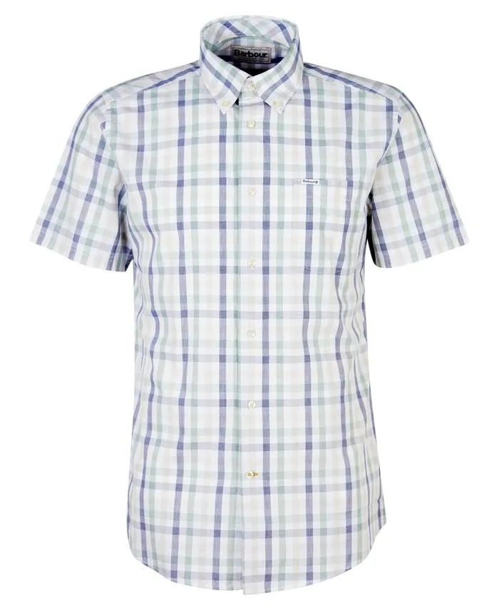 Longstone Tailored ShortSleeved Shirt Red Men Barbour Shirts