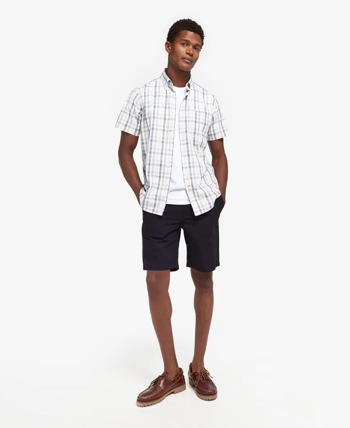 Longstone Tailored ShortSleeved Shirt Red Men Barbour Shirts