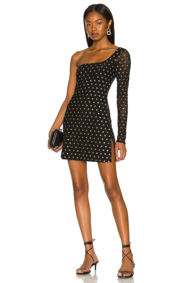 Lovers and Friends Dresses Women Goldie Mini Dress Black and Gold