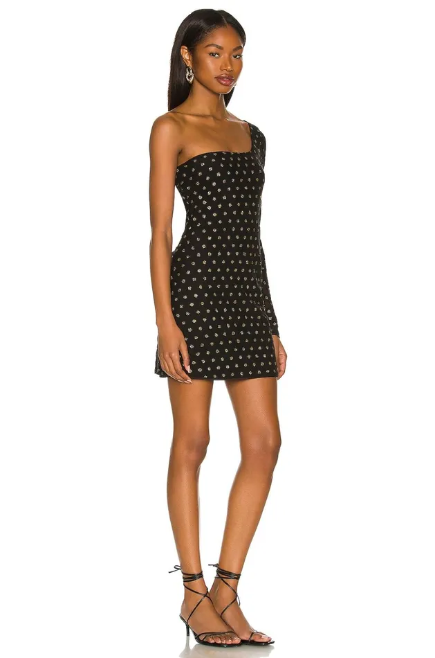 Lovers and Friends Dresses Women Goldie Mini Dress Black and Gold Lovers and Friends Dresses Women Goldie Mini Dress Black and Gold