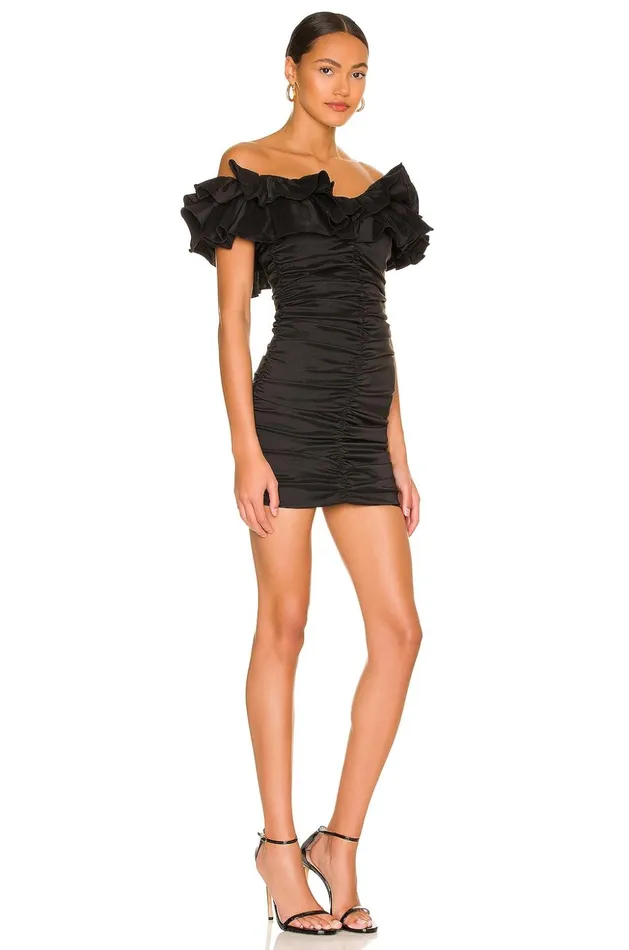 Lovers and Friends Dresses Women Nikolina Ruched Dress Black Lovers and Friends Dresses Women Nikolina Ruched Dress Black