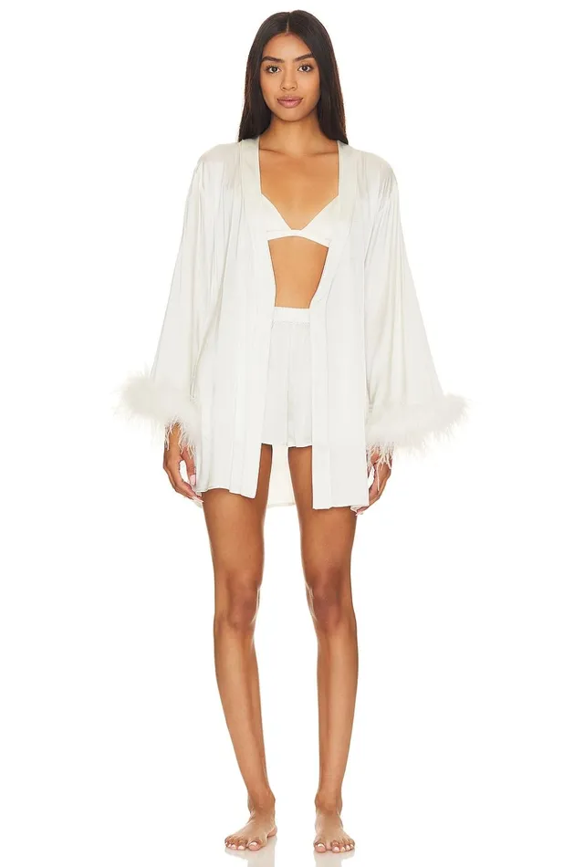 Lovers and Friends Lingerie and Sleepwear Women Fleur Robe Ivory Lovers and Friends Lingerie and Sleepwear Women Fleur Robe Ivory