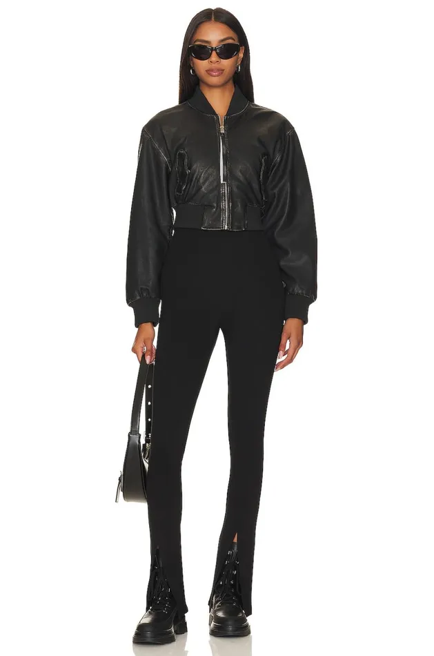 Lovers and Friends Pants Women Montrose Split Hem Pant Black