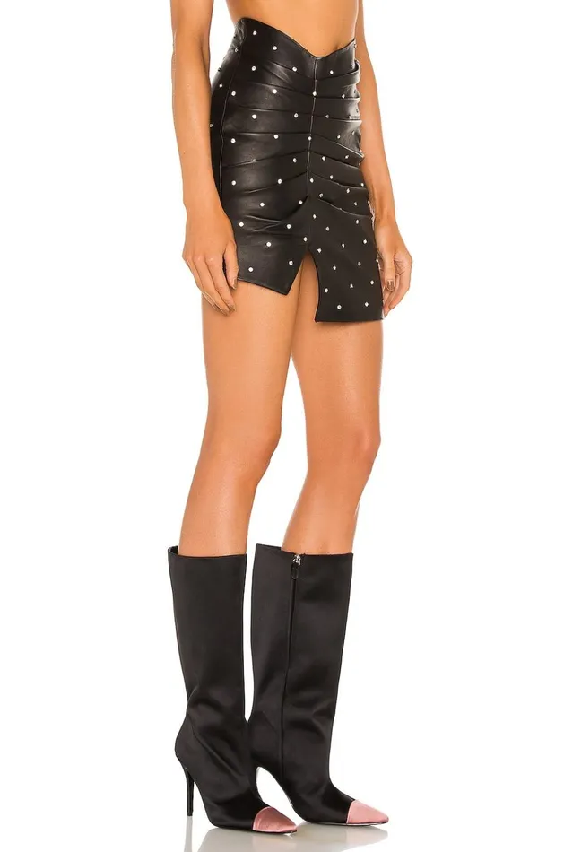 Lovers and Friends Skirts Women Valletta Leather Mini Skirt Black Lovers and Friends Skirts Women Valletta Leather Mini Skirt Black