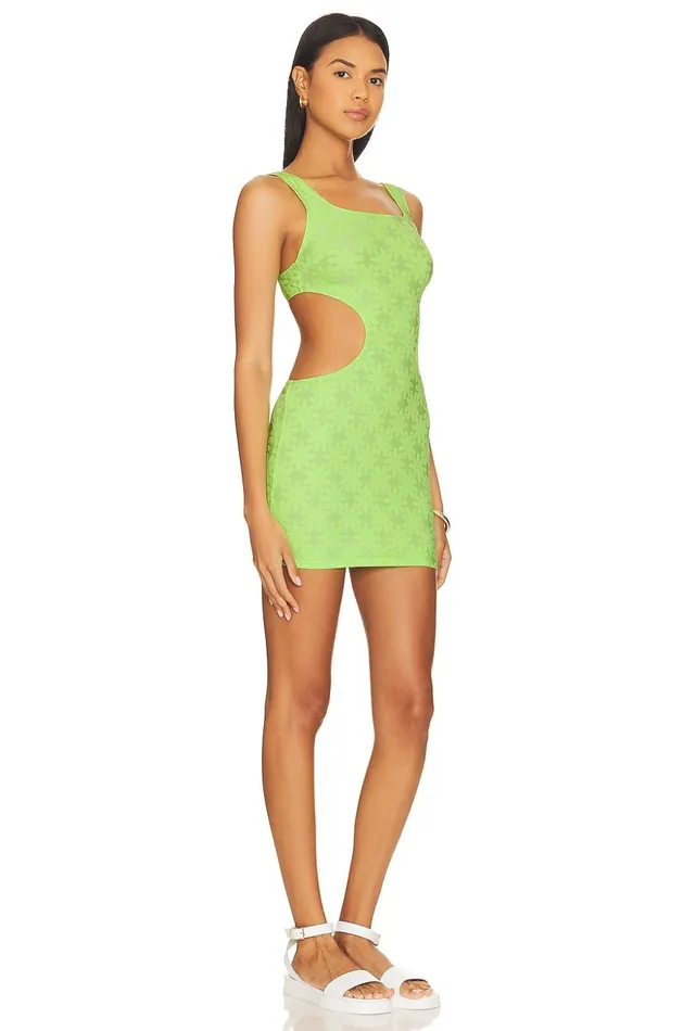 Lovers and Friends Swimsuits and CoverUps Women In My Moment Mini Dress Neon Green