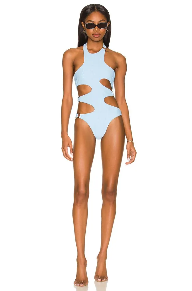 Lovers and Friends Swimsuits and CoverUps Women Say It One Piece Baby Blue