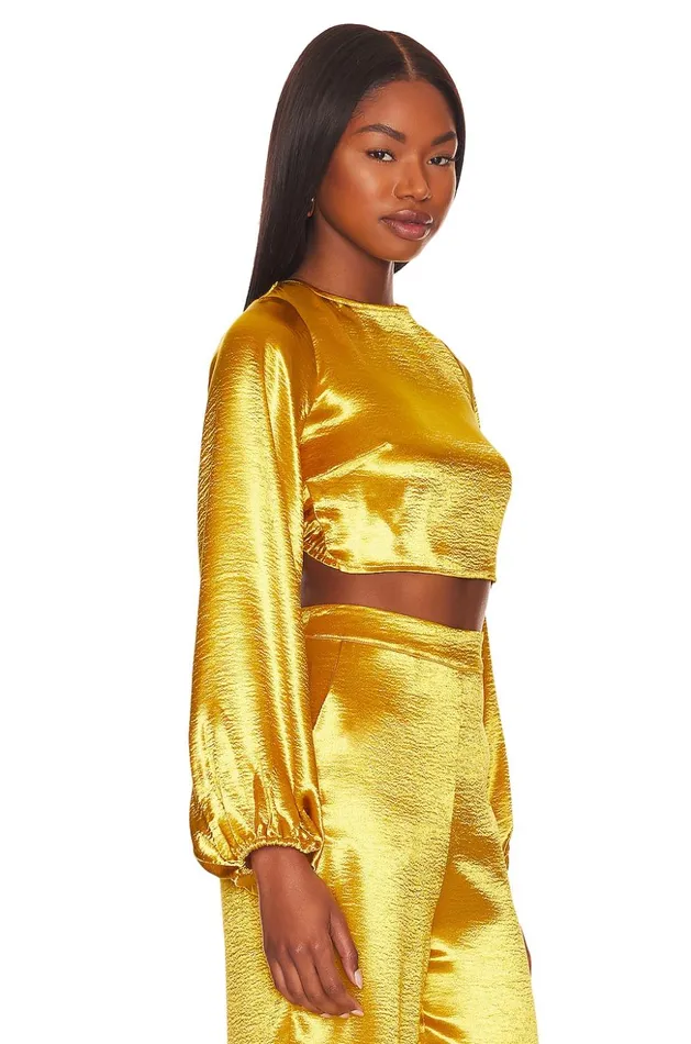 Lovers and Friends Tops Women Britt Blouse Prosecco Gold Lovers and Friends Tops Women Britt Blouse Prosecco Gold