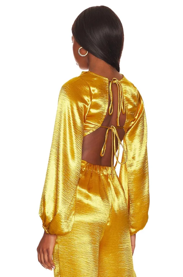 Lovers and Friends Tops Women Britt Blouse Prosecco Gold Lovers and Friends Tops Women Britt Blouse Prosecco Gold