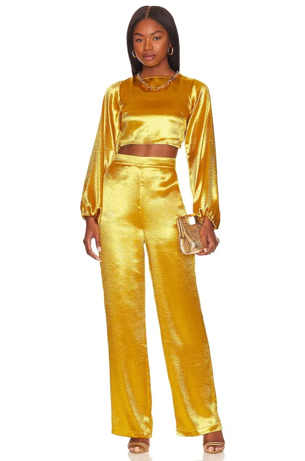 Lovers and Friends Tops Women Britt Blouse Prosecco Gold Lovers and Friends Tops Women Britt Blouse Prosecco Gold