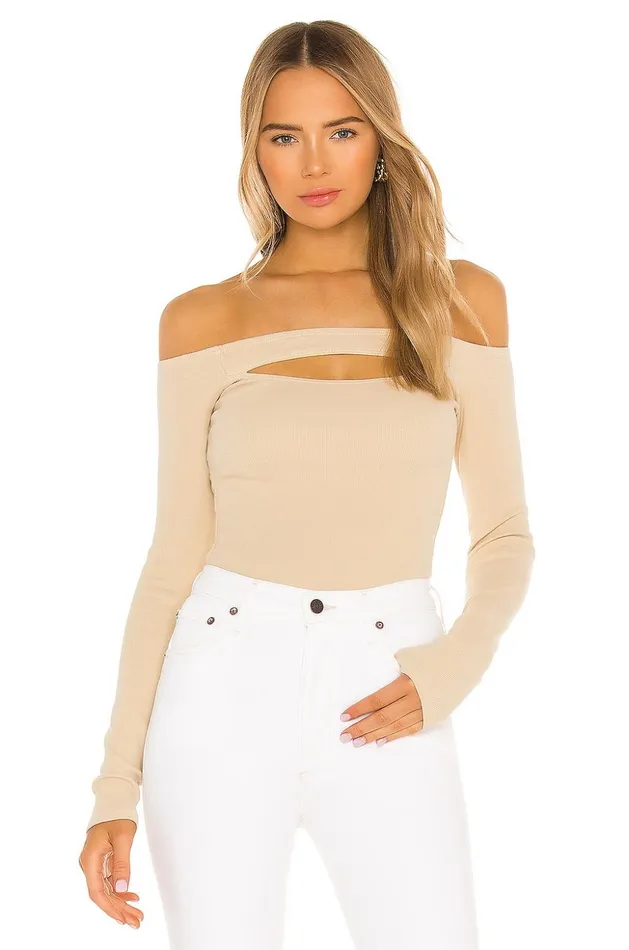 Lovers and Friends Tops Women Cut Out Off Shoulder Top Nude
