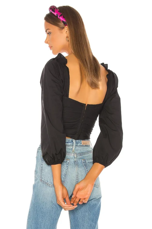 Lovers and Friends Tops Women Octavia Crop Top Black Lovers and Friends Tops Women Octavia Crop Top Black