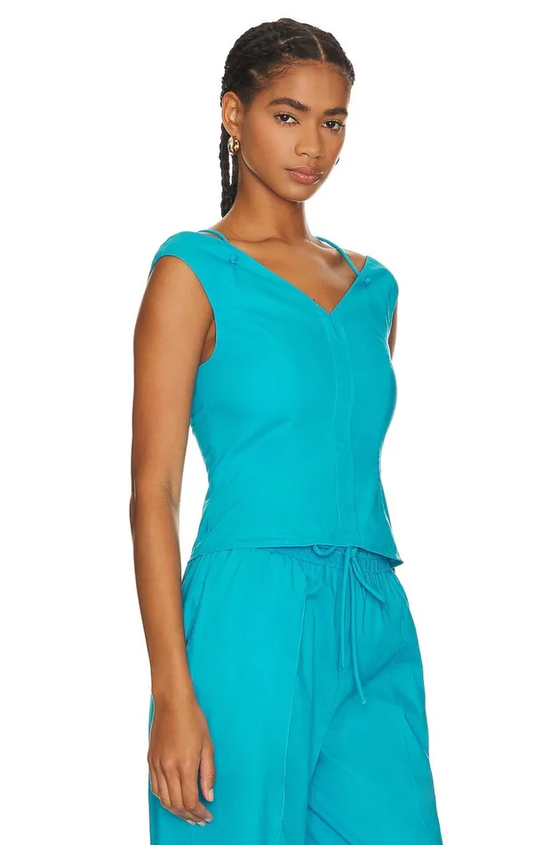 Lovers and Friends Tops Women Rockaway Top Cerulean Blue Lovers and Friends Tops Women Rockaway Top Cerulean Blue