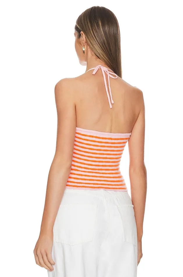 Lovers and Friends Tops Women Talia Knit Halter Top Orange Multi Lovers and Friends Tops Women Talia Knit Halter Top Orange Multi