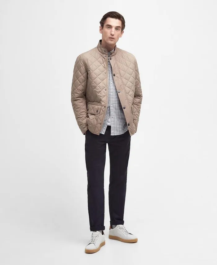 Lowerdale Quilted Jacket Dark Mossdress Men Barbour Quilted Jackets