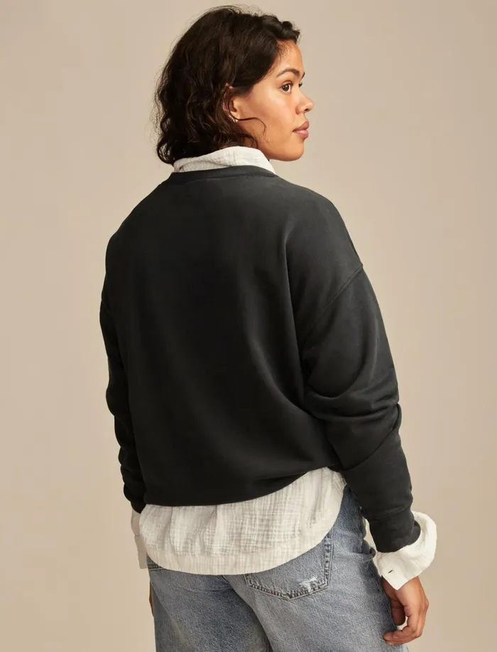 Lucky Brand Activewear Women Lucky Logo Crew Neck Dark Shadow