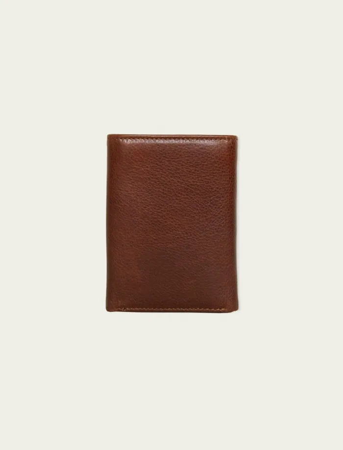 Lucky Brand Bags and Wallets Men Smooth Leather Trifold Wallet Dark Brown