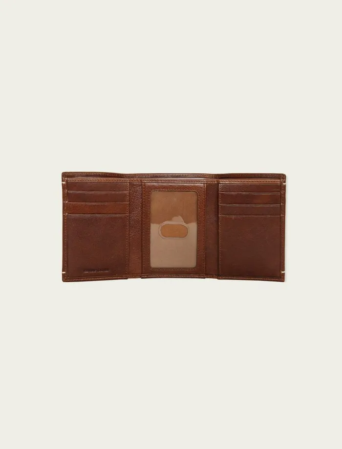 Lucky Brand Bags and Wallets Men Smooth Leather Trifold Wallet Dark Brown