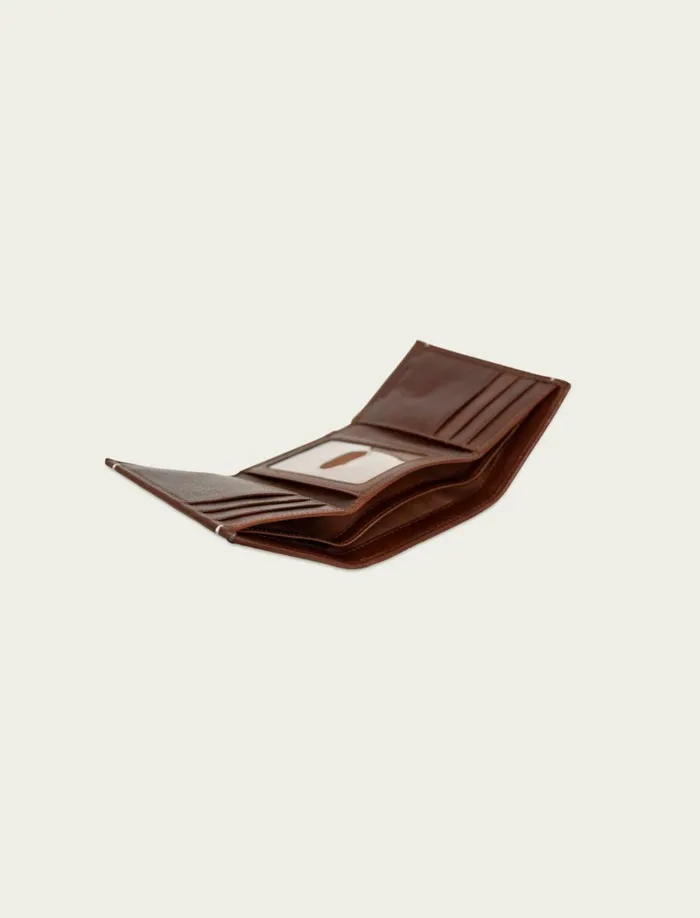 Lucky Brand Bags and Wallets Men Smooth Leather Trifold Wallet Dark Brown