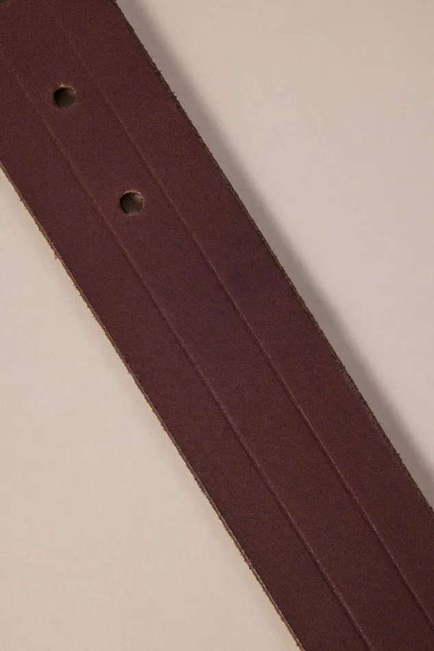 Lucky Brand Belts Men Heat Crease Leather Belt Brown