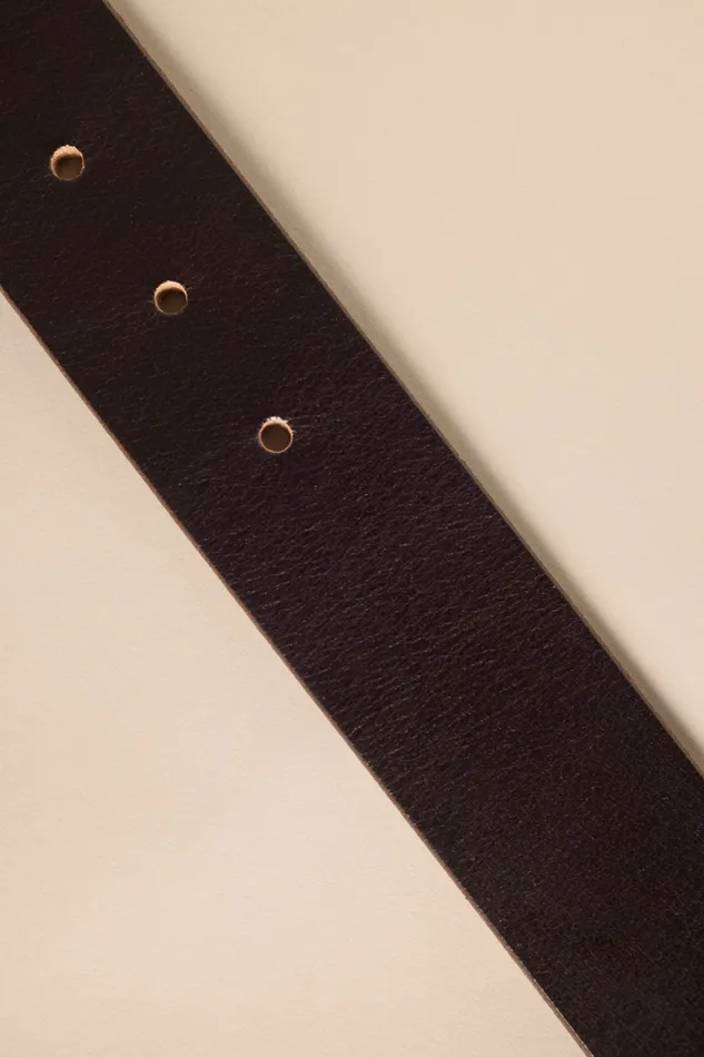 Lucky Brand Belts Men Smooth Leather Belt With Tab Brown