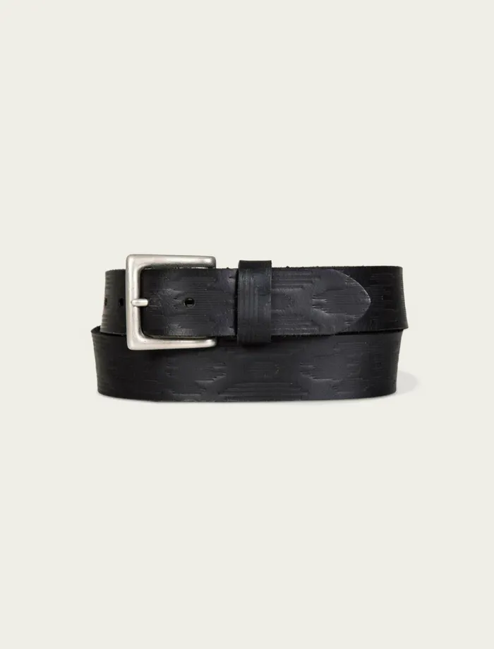 Lucky Brand Belts Men Southwest Embossed Leather Belt Black