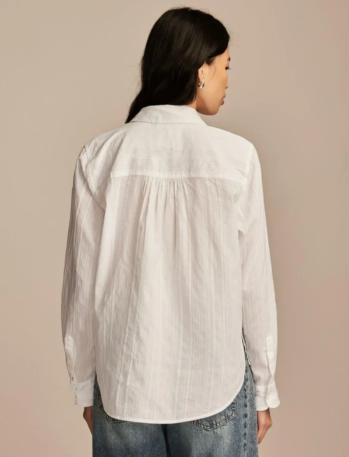 Lucky Brand Blouses Women The Boyfriend ButtonDown Shirt Bright White